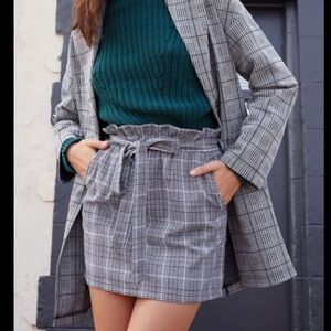 Kendall & Kylie Gray Plaid Women's Skirt